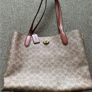Coach Tan and Brown Signature Tote